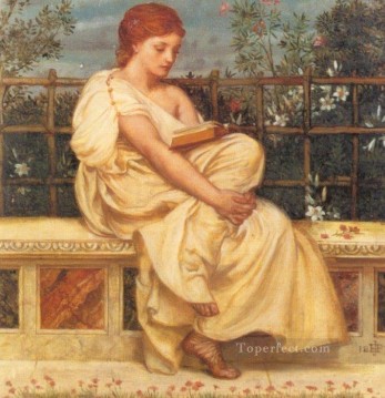  poynter oil painting - Reading girl Edward Poynter
